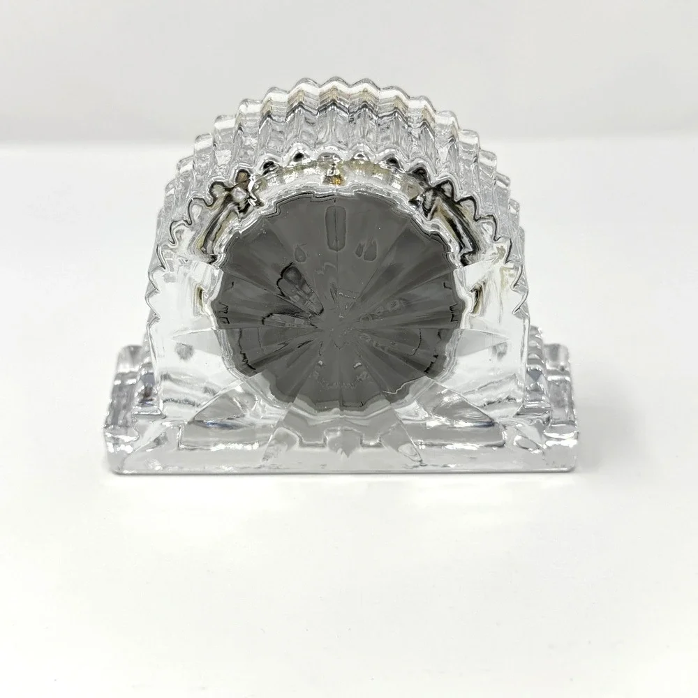 Shannon Quartz Mantel Clock 24 Percent Lead Crystal Clear Gold Roman Numeral